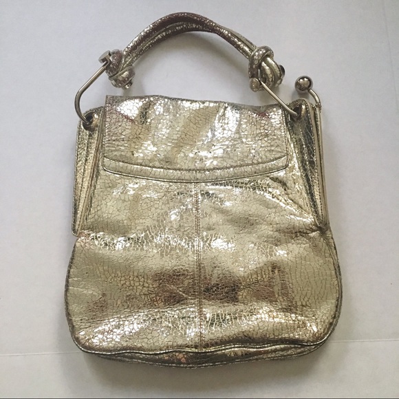 Steven by Steve Madden Gold Cracked Leather Bag - Picture 4 of 8
